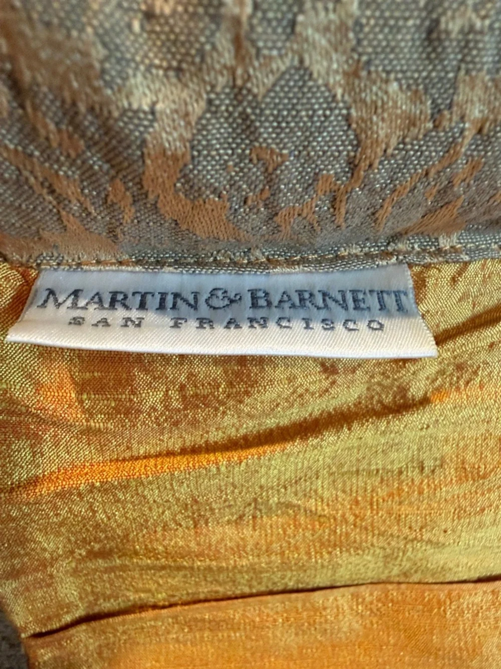 Martin & Barnett San Francisco Orange/Bronze/Gold Fabric Jewelry Roll -